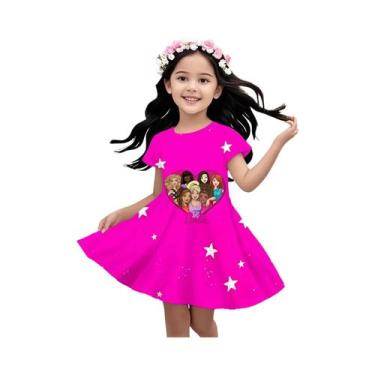 Imagem de Vestido Infantil De Verão Com Estampa De Desenho Animado Barbie, Casua