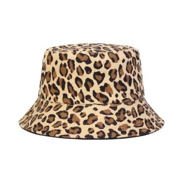 Imagem de Unisex leopardo impressão balde chapéus, cap pescador casual, chapéu p