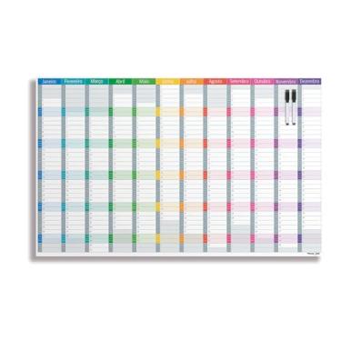 Imagem de Planner Quadro Lousa Planejamento Anual 2026 - Metal 50x80/60x90cm Acompanha 2 Canetas e Suporte de fixação