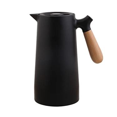 Imagem de Chaleira de isolamento térmico nórdico de grande capacidade de 1L pote de isolamento térmico doméstico forro de vidro garrafa de água quente (cor: preto)