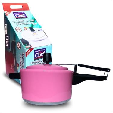 Imagem de Panela de Pressão Rosa com Valvula de Segurança de Silicone Bon Chef 2,5 litros