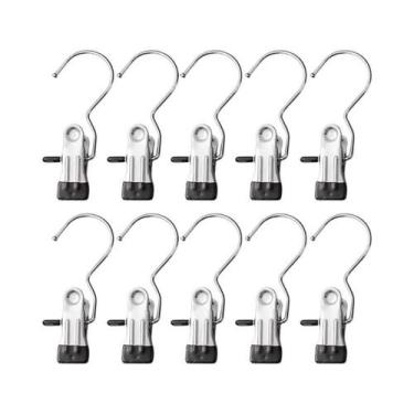 Imagem de Pregadores De Roupa Multifuncionais Em Aço Inoxidável Preto 5-30PCS Po