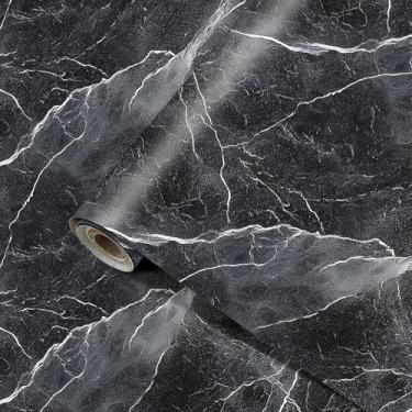 Imagem de HOMETITUTE Papel de parede de mármore cinza escuro descasque e cole 39,9 cm x 100 cm papel de contato de vinil removível autoadesivo para parede, bancada, armários, móveis, decoração de casa