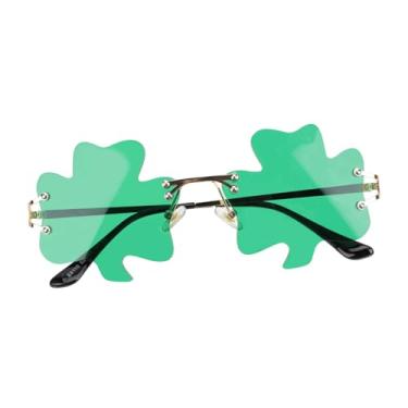 Imagem de 1 par de óculos de Dia de São Patrício, lembrancinhas de festa, óculos leves de trevo para adultos, adereços divertidos para fotos para eventos com tema irlandês, decoração de festa