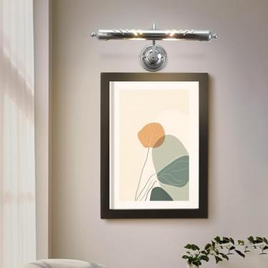 Imagem de Luminária de parede estilo galeria de arte, moderna, com espelho frontal em metal, braço articulado ajustável em 270°, LED embutido para exibição de quadros, ideal para quarto, sala de janta