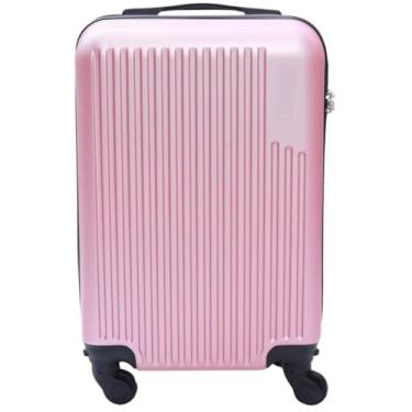 Imagem de Mala de Viagem Bordo 10kg ABS com Cadeado, Divisória Interna, Rodinhas 360° Padrão ANAC(Rosé,10KG (52X32X25)')