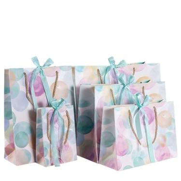 Imagem de Conjunto de sacolas de presente, cartolina minimalista, alça, sacolas 