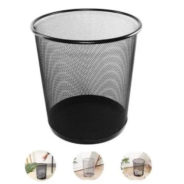 Imagem de Kit 2 Lixeiras Metal Cesto Banheiro Cozinha Escritório 12,5l - Ami