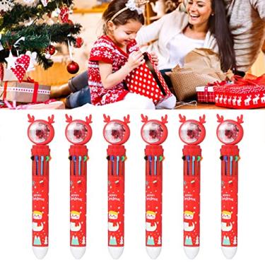 Imagem de 6pcs Caneta Esferográfica Inovadora com Pressão 10 Cores Lantejoulas Tridimensionais Escrita Fluente Portátil Leve para Presente de Professor Estudant