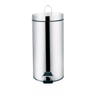 Imagem de Lixeira Inox 30 Litros Banheiro Cozinha com Pedal - Agata, 30 l, Inox