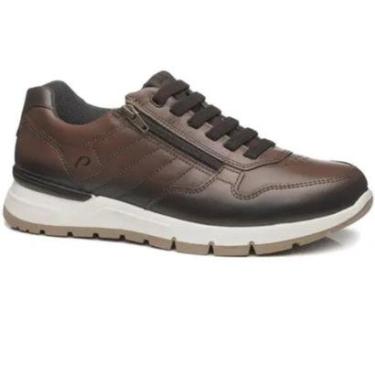 Imagem de Tênis Pegada Masculino Em Couro - Marrom-Masculino