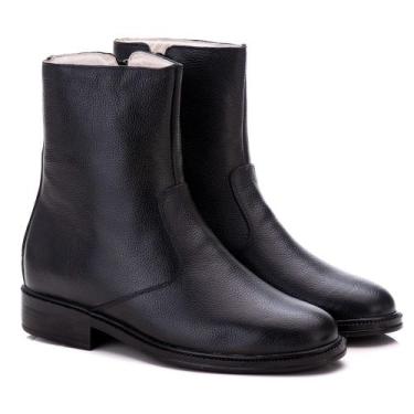 Imagem de Bota Masculina Ranster em Couro legítimo Preto Conforto e Estilo, 41, 