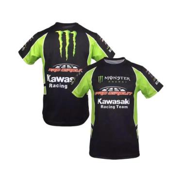 Imagem de Camiseta Clássica De Motocicleta Kawasaki, Roupas De Corrida Off-Road 