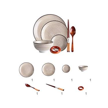 Imagem de Conjunto de jantar de cerâmica, cozinha e serviço de jantar, criatividade, cozinha, conjunto de louças, pratos, tigelas, o melhor presente para família e amigos, criatividade, decoração de mesa de