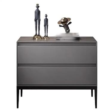 Imagem de Mesa de cabeceira moderna, simples, moderna, pintada, sem instalação, organizador de mesa de cabeceira, aparador, móveis de cabeceira, todos práticos em madeira (cinza claro, grande)