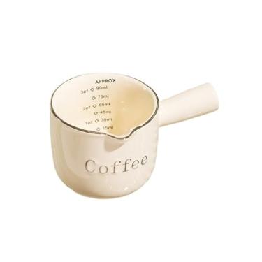 Imagem de x3anggyt5 Jarro de leite com escala de extração de café expresso copo medidor de cerâmica pote de molho jarro de leite e xarope