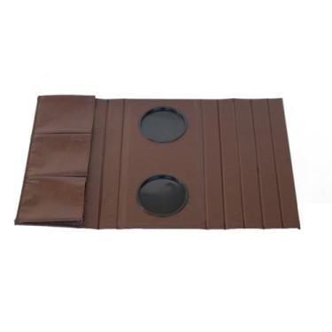 Imagem de Bandeja Esteira para braco sofa marrom mescla porta copos e porta controles Copos e Porta-Controles - Suporte para Celular e Objetos Pessoais - Prático e Resistente(café)