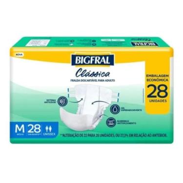 Imagem de Fralda Adulto Clássica M 28 Unidades Bigfral Médio