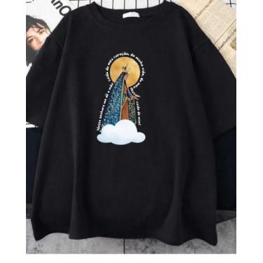 Imagem de Camiseta Nossa Senhora Aparecida Cuida De Mim Aesthetic Unissex - Snek