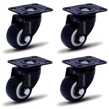 Imagem de Rodizio Black Para Carrinhos E Móveis Roda Preta Kit Glb 210