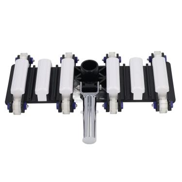 Imagem de Cabeça de escova de vácuo para piscina com rodas e escovas laterais Cabeça de sucção de limpeza de piscina portátil para parques aquáticos aquários plástico 14 polegadas