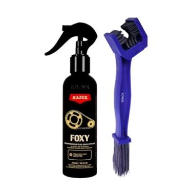 Imagem de Desengraxante Removedor De Óleo Graxa Piche Limpa Corrente Foxy Razux 240ml + Escova limpa Corrente Detailer