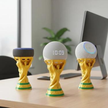 Imagem de Suporte Alexa Echo Dot 3, 4 E 5 E Max. Taça Copa Mundo. Presente, decoração, futebol, esportes