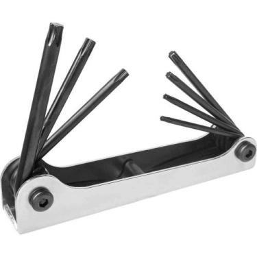 Imagem de Jogo de Chaves Hexalobular, Tipo Canivete, T10 a T40, com 7 Peças, Iw1