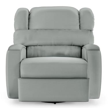 Imagem de Poltrona do Papai Sala de Cinema Reclinável Kylie Glider Manual Giratória PU Cinza G23