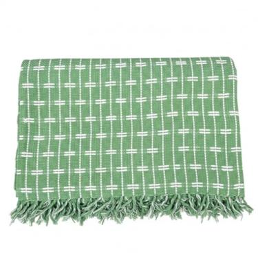 Imagem de Kit 2 Mantas para Sofá 2.40x1.80 Mts 100% Algodão Protetora Decoração Quarto e Sala (Verde bb-Tijolinho)