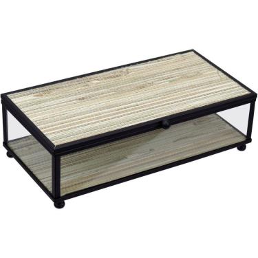 Imagem de Porta Joias Decorativo Enfeite Organizador Home&co Vidro 6x10x20cm Bege