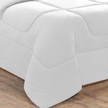 Imagem de Kit Edredom + Jogo De Lençol Malha 100% Algodão Gran Moratta 6 Peças Queen - Branco-branco