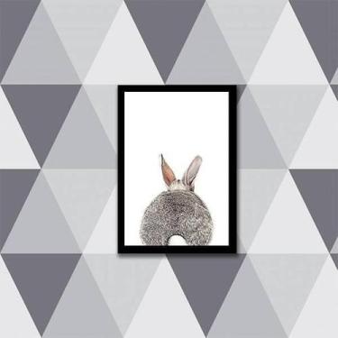 Imagem de Quadro Traseira Coelhinho 45X34Cm - Com Vidro Moldura Preta - Quadros 
