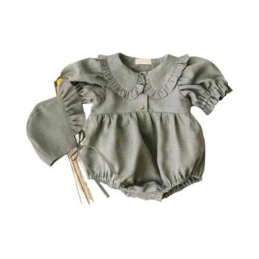 Imagem de Conjunto De Roupa De Bebê Recém-Nascido Feminino De Veludo Cotelê Com 