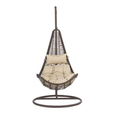 Imagem de Cadeira Suspensa Egg com Suporte Marrom - Just Home Collection