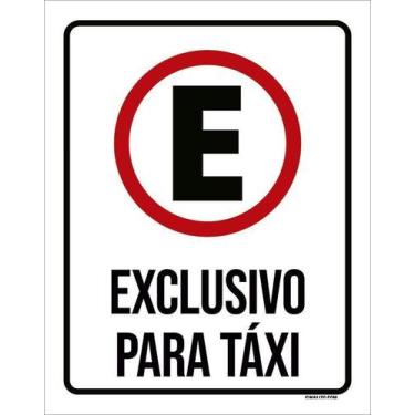 Imagem de Kit 10 Placa Acm Estacionamento Exclusivo Taxi 18X23 - Sinalizo