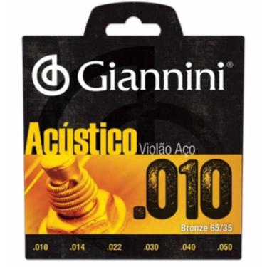 Imagem de Encordoamento Giannini Violão Aço 010 65/35 Acustico Full