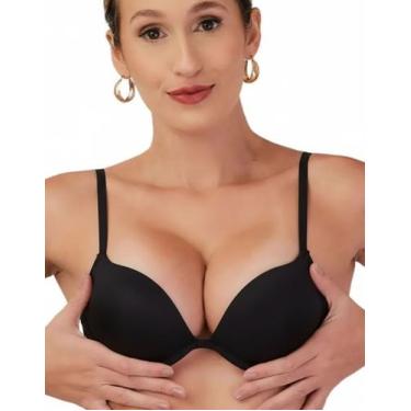 Imagem de Sutiã 3d Push Up Enchimento Aumenta Seios Nayane Rodrigues, Preto, G