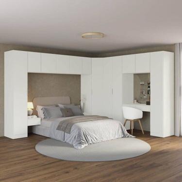 Imagem de Guarda-roupa Modulado de Canto Obliquo 11 Peças com 12 Portas Orion Cabecasa Madeiraoriginals Aveia