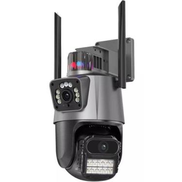 Imagem de Câmera Segurança Residencial Externa Lente Dupla Wifi Alarme Inteligen