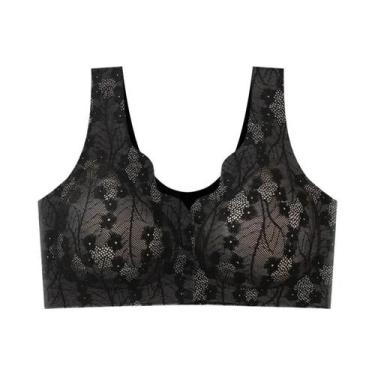 Imagem de Sutiã De Treino Respirável De Renda Tamanho Grande Para Mulheres Idosa
