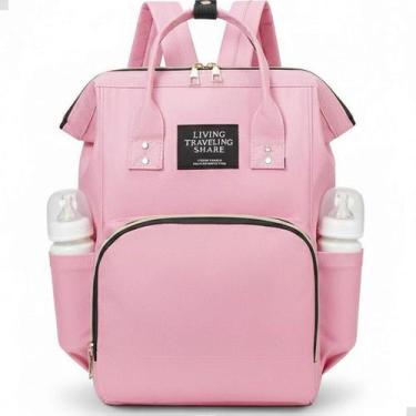 Imagem de Mochila Maternidade Cor Rosa Bebê Mamadeira Reforçada - Lorben