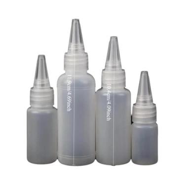 Imagem de 10 Frascos Vazios De Plástico PE Com Tampas Rosqueáveis Para Cola, Tin