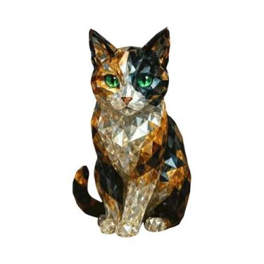 Imagem de Estátua De Gato Em Vidro Transparente, Peça De Arte Para Exibição Em B