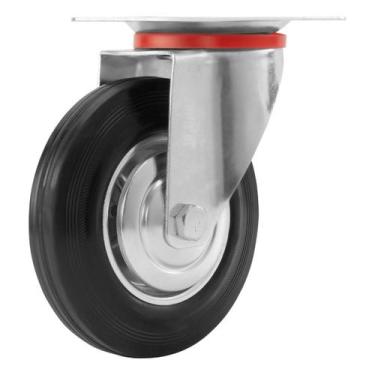 Imagem de Rodízio Borracha Preto Giratório 1.5/16Pol 160mm 135kg MTX