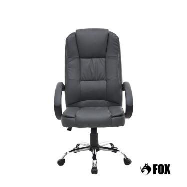 Imagem de Cadeira De Escritório Presidente Fox Racer Base Cromada Com Rodinha Cinza Ut-c300