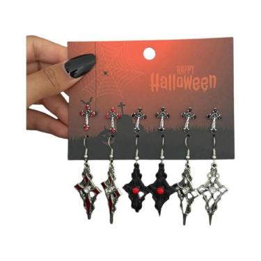 Imagem de Conjunto De Brincos Vintage Góticos Com Cruz E Efeito De Gotejamento D