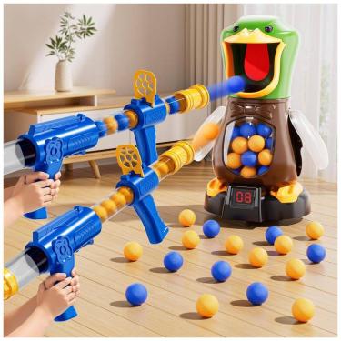 Imagem de NIPLOOOW Jogo de Tiro ao Pato com Alvo Móvel, 2 Lançadores com Bomba de Ar, 48 Bolinhas...