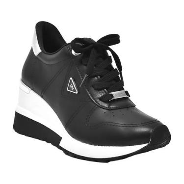 Imagem de Tênis Feminino Anabela Slip On Plataforma Via Marte Original, Preto, 3