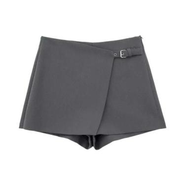 Imagem de Saia Mini De Cintura Alta Para Mulheres, Estilo Casual Chic, Skort Cul